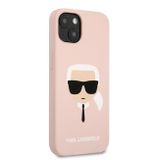 Karl Lagerfeld puzdro gumené Apple iPhone 13 Mini KLHCP13SSLKHPI ružov