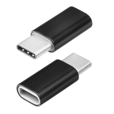 Adaptér micro USB / typ C čierny PT