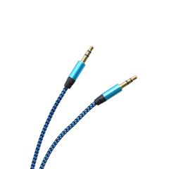 Aux kábel textilný 2x3,5mm modro-čierny