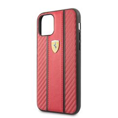 Ferrari puzdro plastové Apple iPhone 11 FESNMHCN61RE Carbon červ
