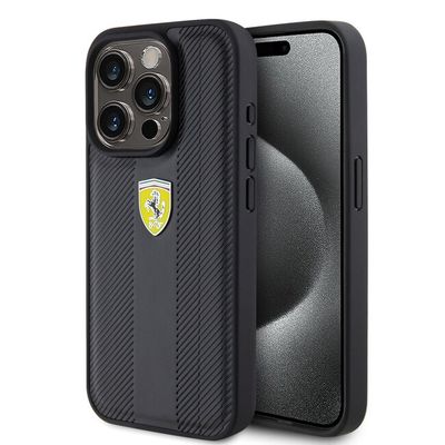 Ferrari puzdro plastové Apple iPhone 15 Pro FEHCP15LP3GRK čierne
