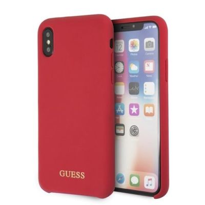Guess puzdro gumené Apple iPhone X/XS GUHCPXLSGLRE Logo červené