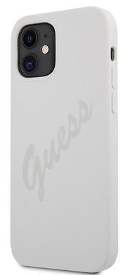 Guess puzdro gumené Apple iPhone 12 Mini GUHCP12SLSVSCR biele