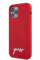 Guess puzdro gumené Apple iPhone 12/12 Pro GUHCP12M40SILRE červené