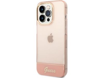 Guess puzdro gumené Apple iPhone 14 Pro Max GUHCP14XHGCOP ružové