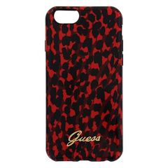 Guess puzdro gumené Apple iPhone 6/6S GUHCP6LEORE červené s čier