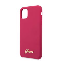 Guess puzdro plastové Apple iPhone 11 GUHCN61LSLMGRE tmavo-ružov