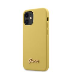 Guess puzdro plastové Apple iPhone 12 Mini GUHCP12SLSLMGYE žlté