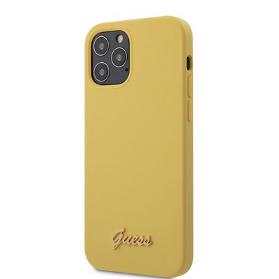 Guess puzdro plastové Apple iPhone 12/12 Pro GUHCP12MLSLMGYE žlté