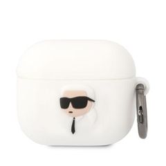 Karl Lagerfeld puzdro gumené Apple Airpods 3 KLA3RUNIKH biele