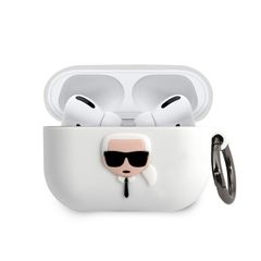 Karl Lagerfeld puzdro gumené Apple Airpods Pro KLACAPSILGLWH biele