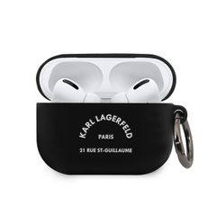 Karl Lagerfeld puzdro gumené Apple Airpods Pro KLACAPSILRSGBK čierne