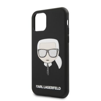 Karl Lagerfeld puzdro gumené Apple iPhone 11 KLHCN61GLBK čierne