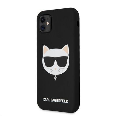 Karl Lagerfeld puzdro gumené Apple iPhone 11 KLHCN61SLCHBK čierne