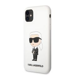 Karl Lagerfeld puzdro gumené Apple iPhone 11 KLHCN61SNIKBCH biel