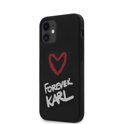 Karl Lagerfeld puzdro gumené Apple iPhone 12 Mini KLHCP12SSILKRBK čier