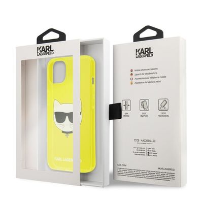 Karl Lagerfeld puzdro gumené Apple iPhone 13 KLHCP13MCHTRY žluté