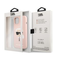 Karl Lagerfeld puzdro gumené Apple iPhone 13 KLHCP13MSLKHPI ružové