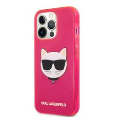Karl Lagerfeld puzdro gumené Apple iPhone 13 Pro KLHCP13LCHTRP ružov