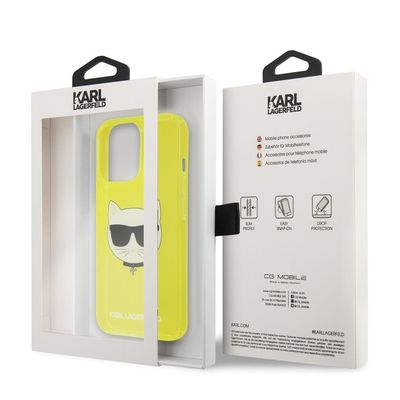 Karl Lagerfeld puzdro gumené Apple iPhone 13 Pro KLHCP13LCHTRY žluté