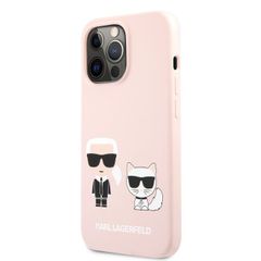 Karl Lagerfeld puzdro gumené Apple iPhone 13 Pro KLHCP13LSSKCI ružové