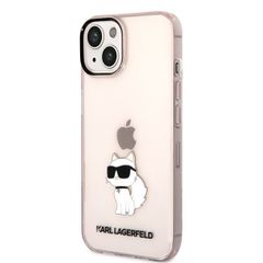 Karl Lagerfeld puzdro gumené Apple iPhone 14 KLHCP14SCTTRI ružov