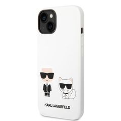 Karl Lagerfeld puzdro gumené Apple iPhone 14 KLHCP14SSSKCW biele