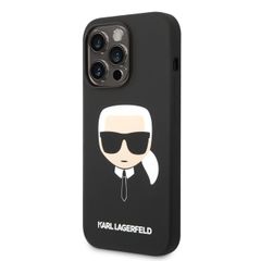 Karl Lagerfeld puzdro gumené Apple iPhone 14 Pro KLHCP14LSLKHBK čierne