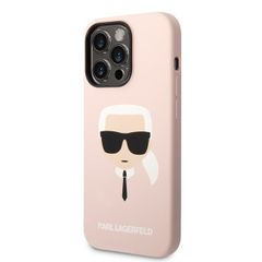 Karl Lagerfeld puzdro gumené Apple iPhone 14 Pro KLHCP14LSLKHLP ružové