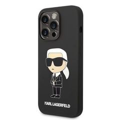 Karl Lagerfeld puzdro gumené Apple iPhone 14 Pro KLHCP14LSNIKBCK