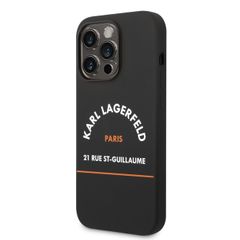 Karl Lagerfeld puzdro gumené Apple iPhone 14 Pro KLHCP14LSRSGHLK čiern