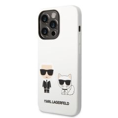 Karl Lagerfeld puzdro gumené Apple iPhone 14 Pro KLHCP14LSSKCW biele