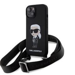 Karl Lagerfeld puzdro gumené Apple iPhone 15 čierne