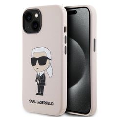 Karl Lagerfeld puzdro gumené Apple iPhone 15 KLHCP15SSNIKBCP ruž