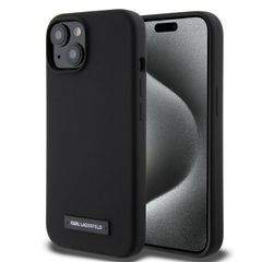 Karl Lagerfeld puzdro gumené Apple iPhone 15 KLHMP15SSLMP1K čier