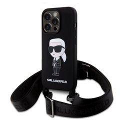Karl Lagerfeld puzdro gumené Apple iPhone 15 Pro čierne