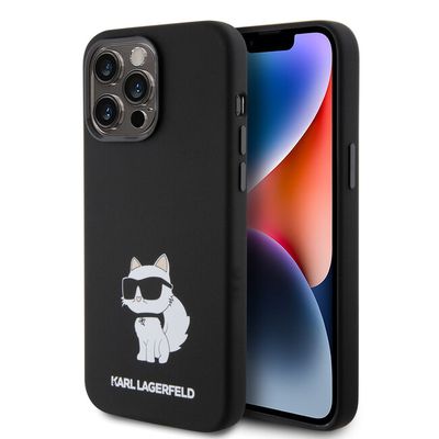 Karl Lagerfeld puzdro gumené Apple iPhone 15 Pro KLHCP15LSNCHBCK
