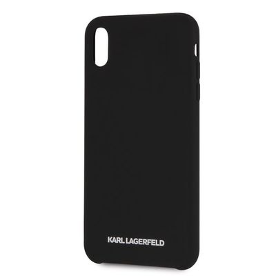 Karl Lagerfeld puzdro gumené Apple iPhone XR KLHCI61SLBKS Logo č