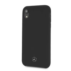 Mercedes puzdro gumené Apple iPhone XR MEHCI61SILBK Logo čierne