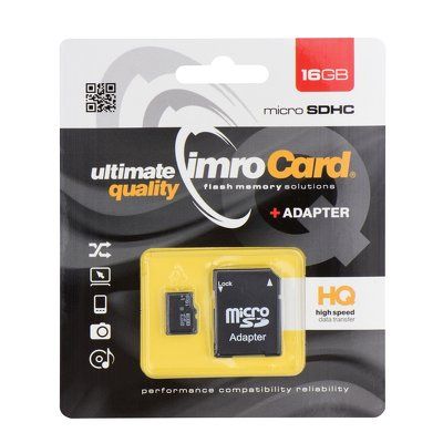 Pamäťová karta 16GB Imro microSDHC class 6 s adaptérom PT