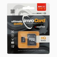 Pamäťová karta 64GB Imro microSDHC class 10 s adaptérom PT