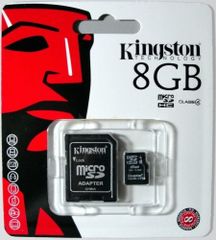 Pamäťová karta 8GB Kingston microSDHC class 4 s adaptérom