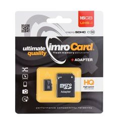 Pamäťová karta 16GB Imro microSDHC class 10 s adaptérom