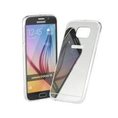 Puzdro gumené Samsung G920 Galaxy S6 zrkadlo strieborné PT