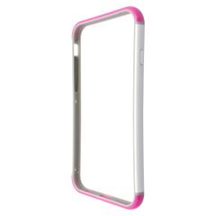 Puzdro gumené Apple iPhone 6/6S rámik ružovo-biely