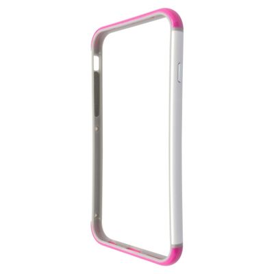 Puzdro gumené Apple iPhone 6/6S rámik ružovo-biely