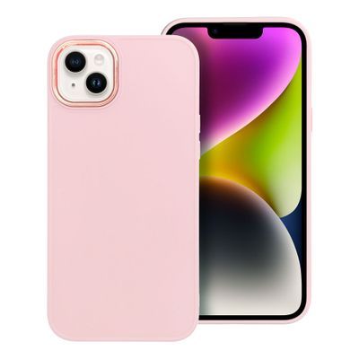 Puzdro gumené Apple iPhone 14 Plus Frame bledo-ružové