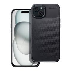 Puzdro gumené Apple iPhone 15 Plus Carbon Premium čierne