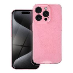 Puzdro gumené Apple iPhone 15 Pro Clear Case Blink 2mm ružové