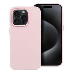 Puzdro gumené Apple iPhone 15 Pro Frame bledo-ružové